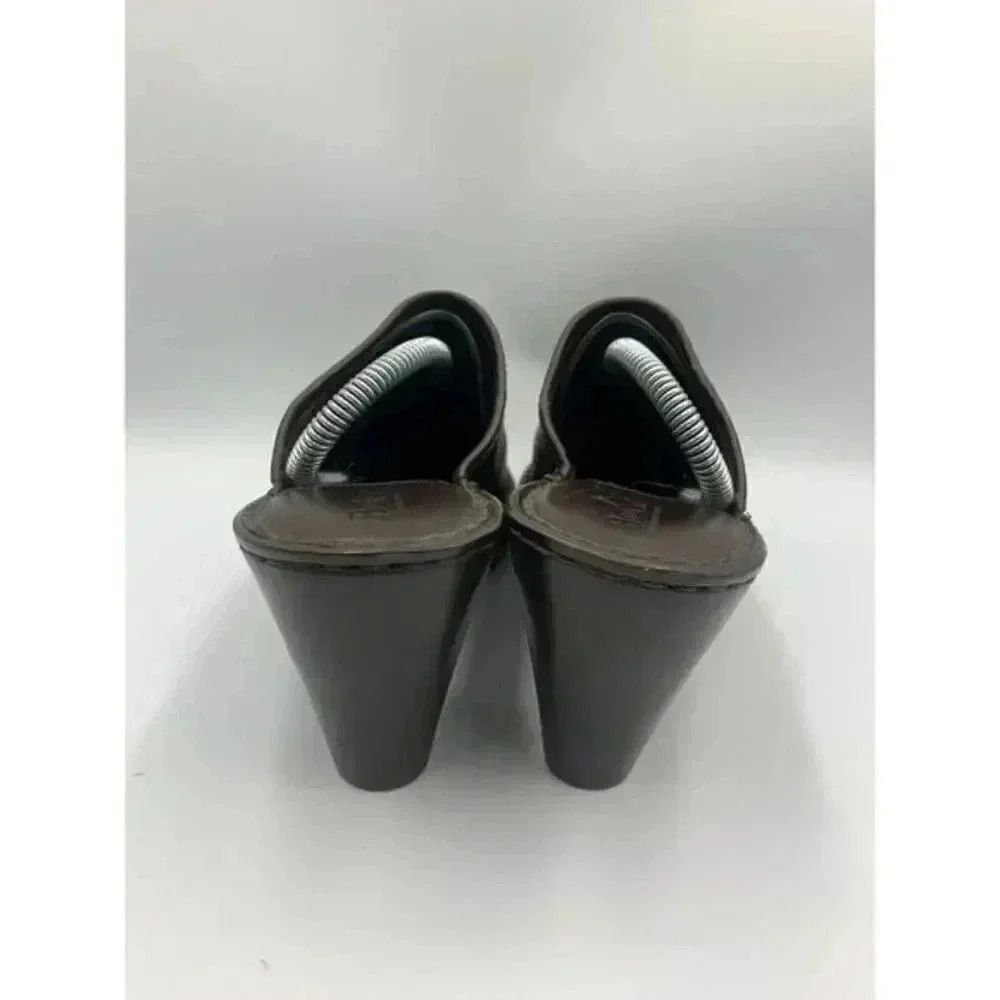 BORN Brown Leather Clogs Size 9 M/W - 40.5 - W61016‎ CKE9 - Picture 2 of 8